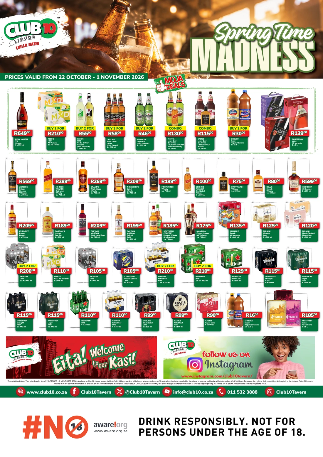 Club 10 Spring Time Madness | Unbeatable Liquor Deals