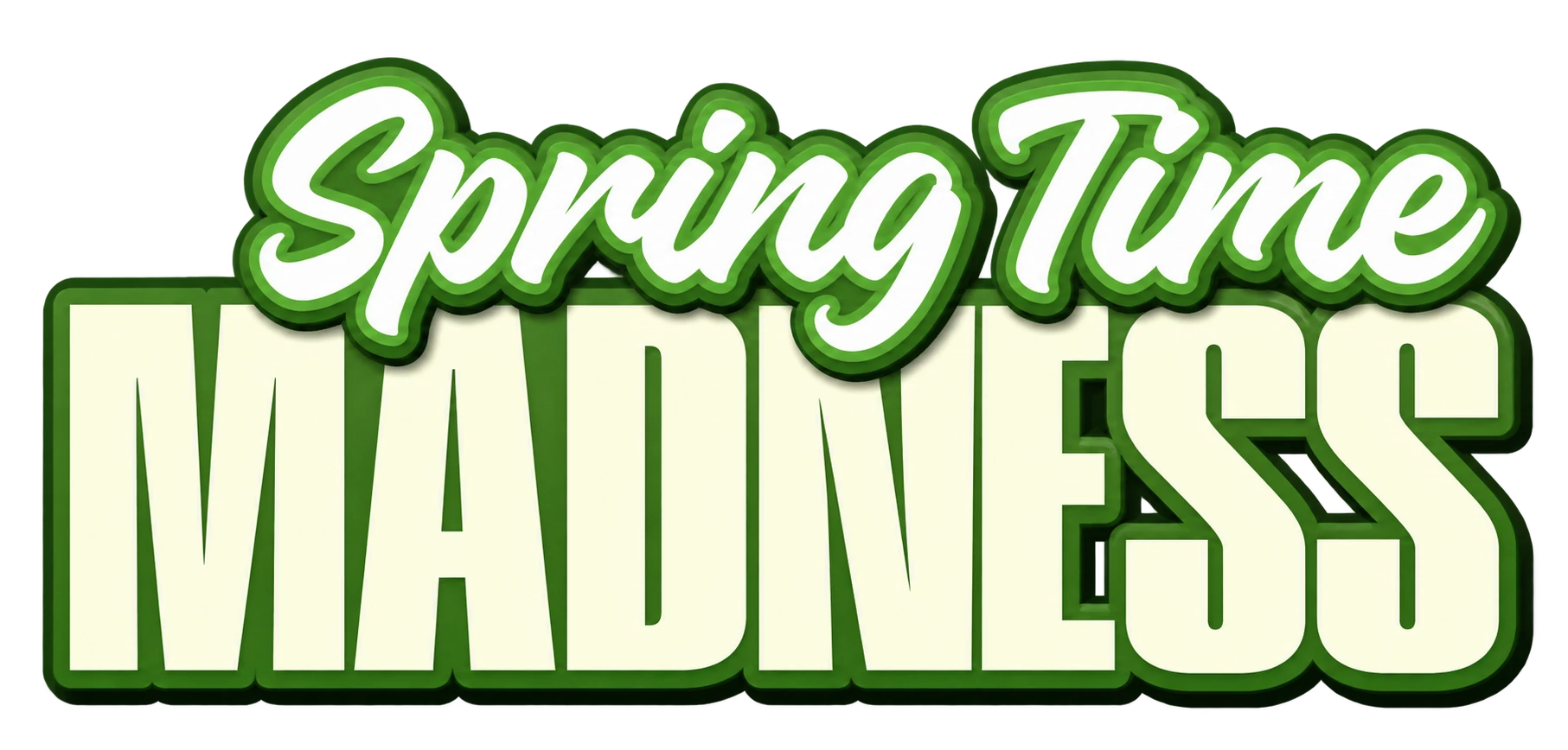 Promotional text graphic for the Club 10 Spring Time Madness liquor specials, in a stylized green and white font.